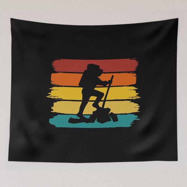 Item preview, Backpacker Hiker - Retro Brush Stripes designed and sold by HeatherPore.