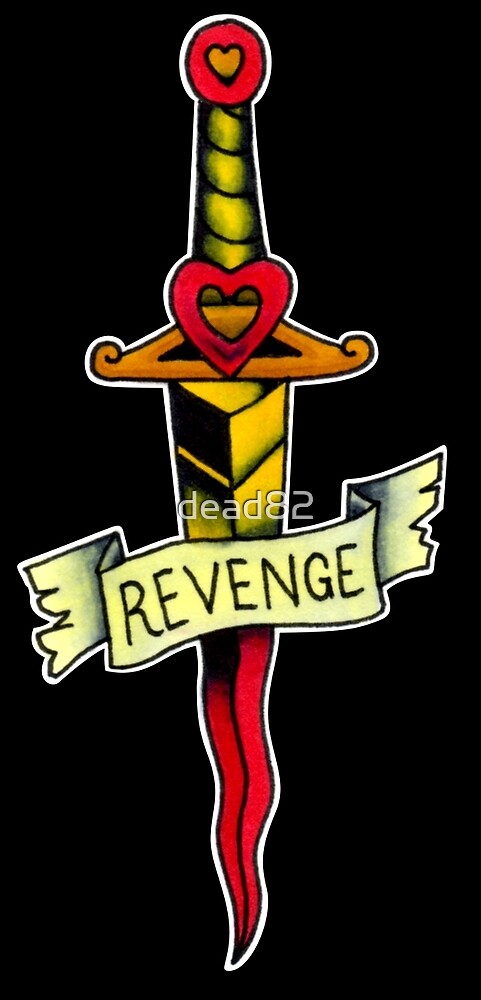 Dagger And Revenge Banner Tattoo Flash By Dead82 Redbubble