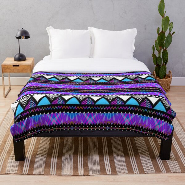 purple Aztec Throw Blanket