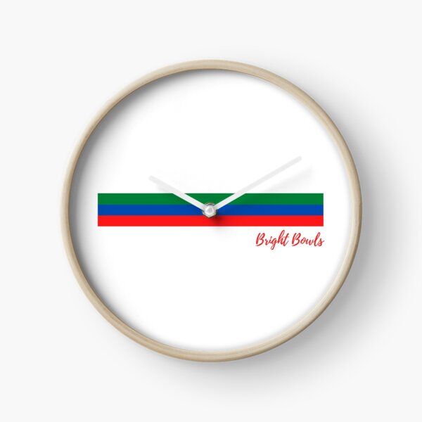 red green and blue stripes Clock