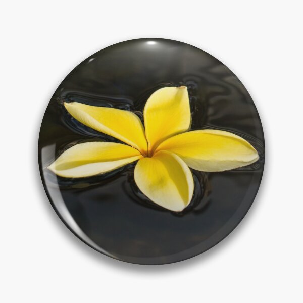 Item preview, Golden Yellow - Sparkling Plumeria Blossom in Dark Waters designed and sold by Georgia Mizuleva.