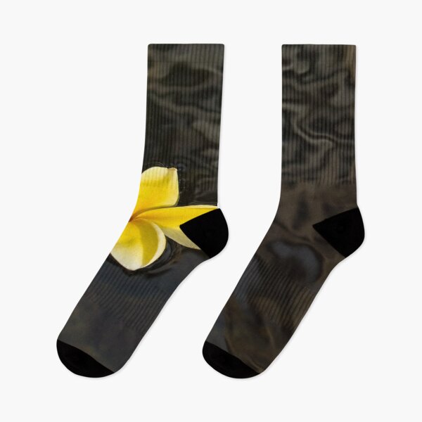 Item preview, Golden Yellow - Sparkling Plumeria Blossom in Dark Waters designed and sold by Georgia Mizuleva.