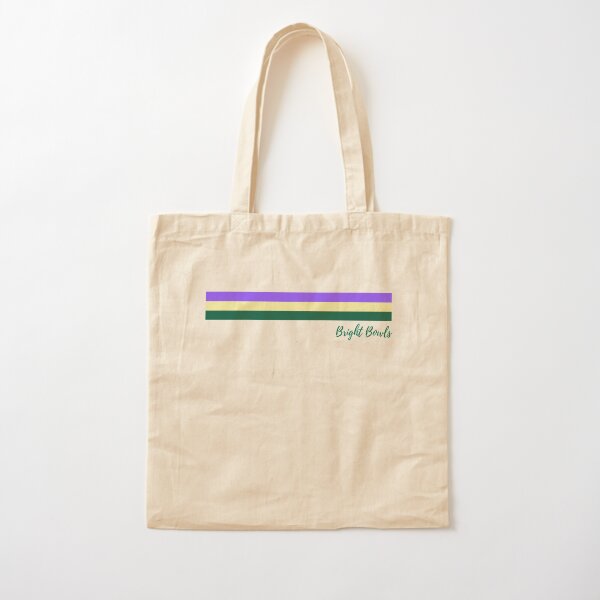 Purple yellow green stripes Cotton Tote Bag