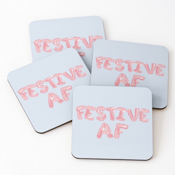 Item preview, Festive AF- in pink balloon lettering designed and sold by Tana-B.