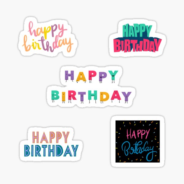 Pegatinas personalizadas multicolor para fiesta de feliz cumpleaños, 180  etiquetas