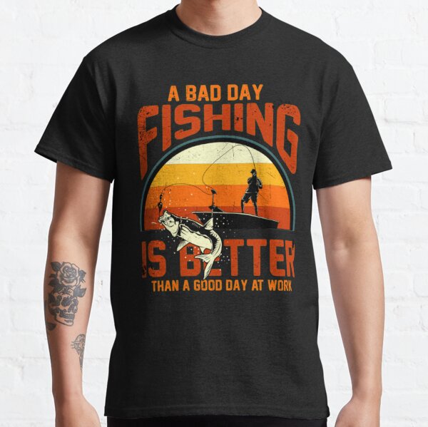 Men's Funny Fishing T Shirt Bad Day Fishing Shirt Beats Good Day Work Shirt  Fisherman Shirt Fishing Gift -  Canada