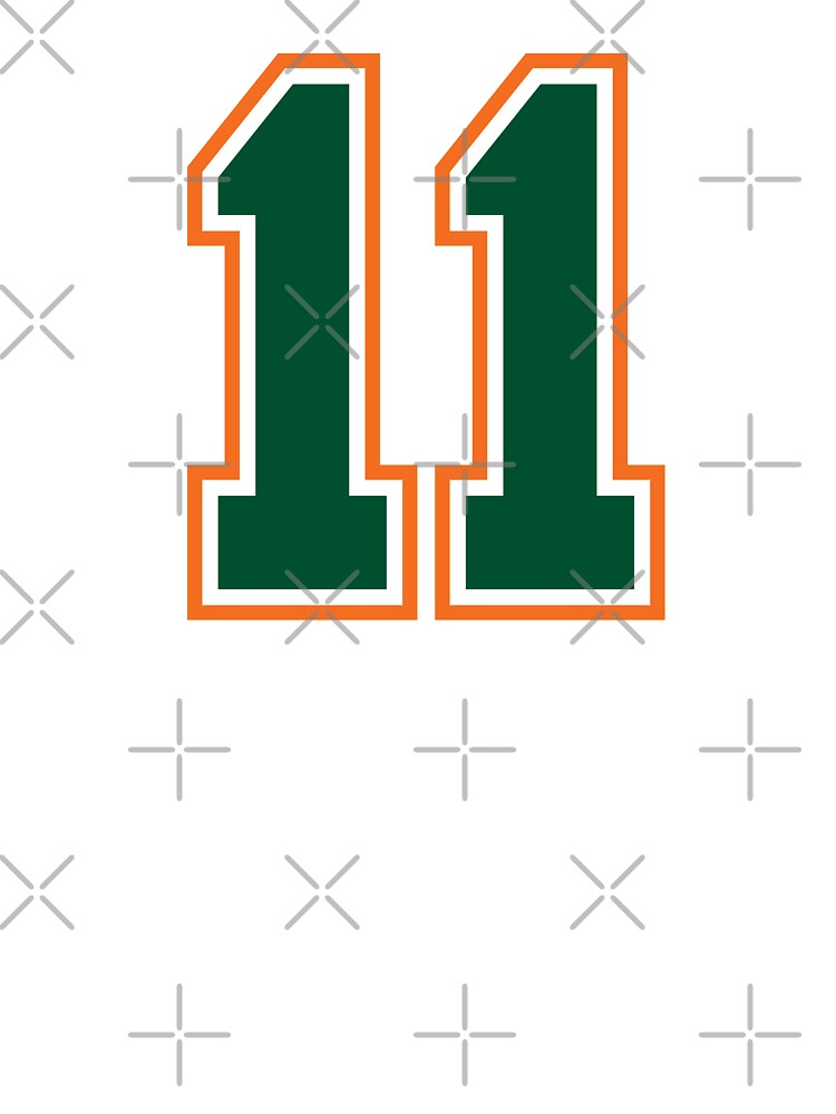 11 Jersey Number Number Eleven Straight From Miami Sticker for Sale by  Urosek