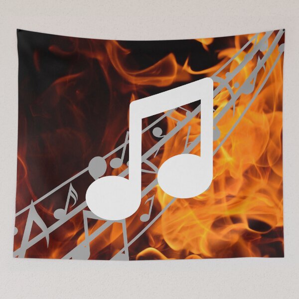 Item preview, Music Note Flames Pattern 2 designed and sold by kyds.