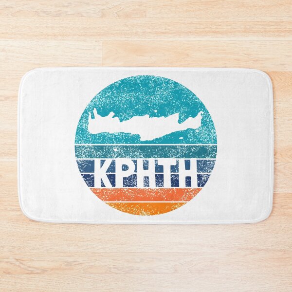 Item preview, Crete Map on distressed sunset - Greek fonts designed and sold by Happy Puppy Print On Demand.