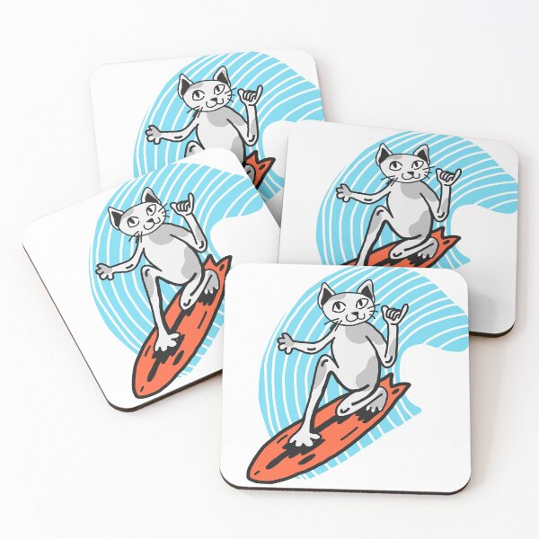 Item preview, SURF cat cat lover cats funny cats designed and sold by Tropical Blood.