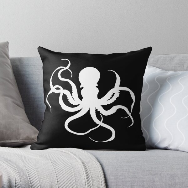 Beach Theme Octopus Ocean Sea Fish Print Throw Pillow