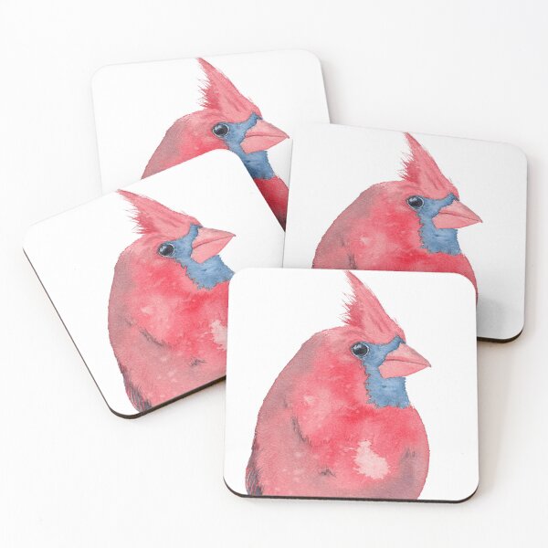 Item preview, Northem cardinal red watercolor bird designed and sold by L'Atelier Oranjade.