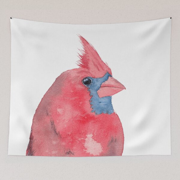Item preview, Northem cardinal red watercolor bird designed and sold by L'Atelier Oranjade.