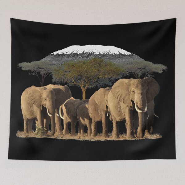 Item preview, Kilimanjaro with elephants on safari in Kenya / Africa designed and sold by TShirtsundMehr.