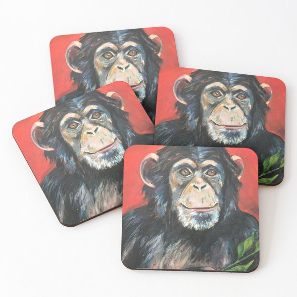 Item preview, Chimp Portrait in acrylic designed and sold by Zoe Gibson.