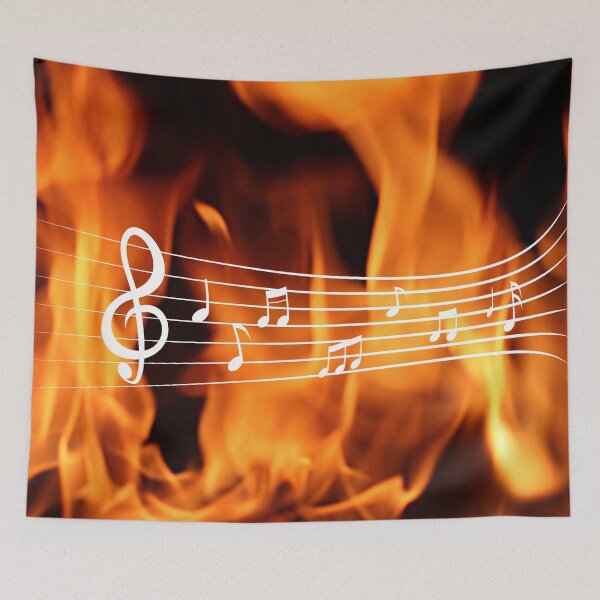 Item preview, Music Note Flames Pattern 4 designed and sold by kyds.