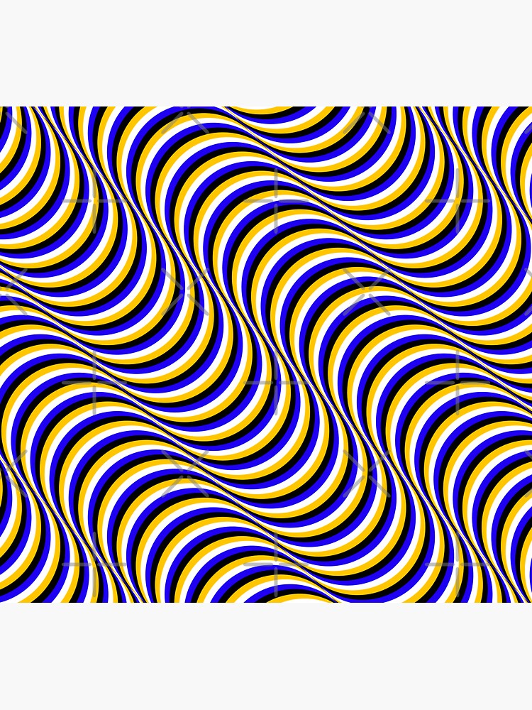 Thumbnail 3 of 3, Sticker, Retro Waves Optical Illusion Best Cool 70s Art designed and sold by gologodesigns.