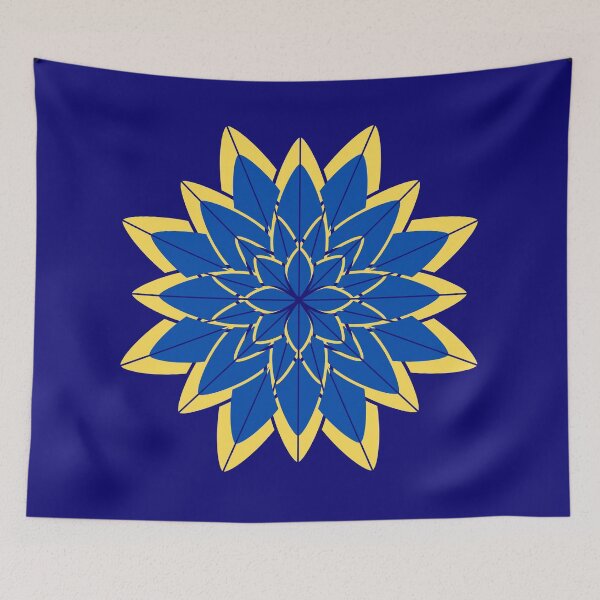 Item preview, Chrysanthemum, Gold and Blue Chrysanthemum designed and sold by danaJG.