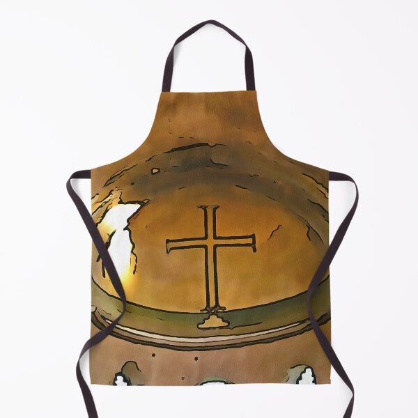 Item preview, Golden Cross Of The Hagia Eirene Constantinople Black Outline Art designed and sold by taiche.