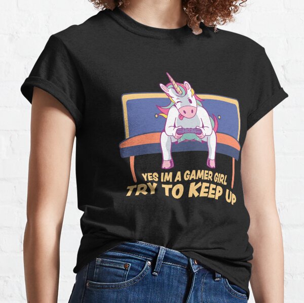 Unicorn Gamer T Shirts Redbubble - roblox id for ima unicorn