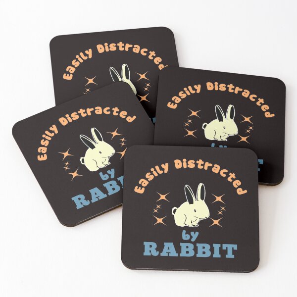 Item preview, Easily Distracted By Rabbit - Funny Cute Rabbit Graphics and Text Gift designed and sold by leo121687.
