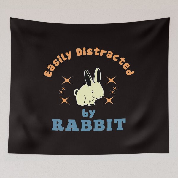 Item preview, Easily Distracted By Rabbit - Funny Cute Rabbit Graphics and Text Gift designed and sold by leo121687.