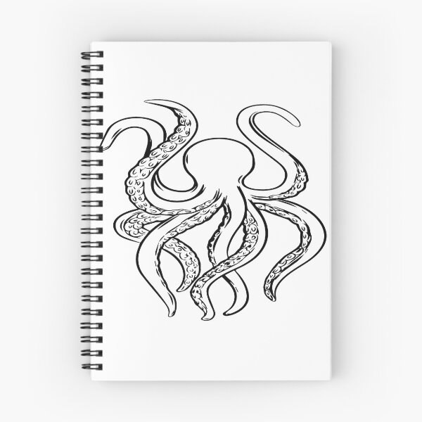 Item preview, Beach Theme Octopus Ocean Sea Fish Print Black N White designed and sold by peachyline.