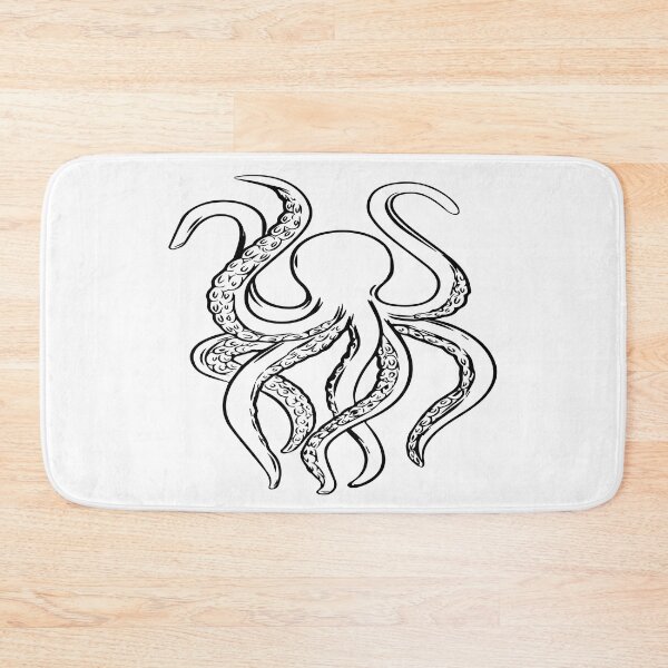 Item preview, Beach Theme Octopus Ocean Sea Fish Print Black N White designed and sold by peachyline.
