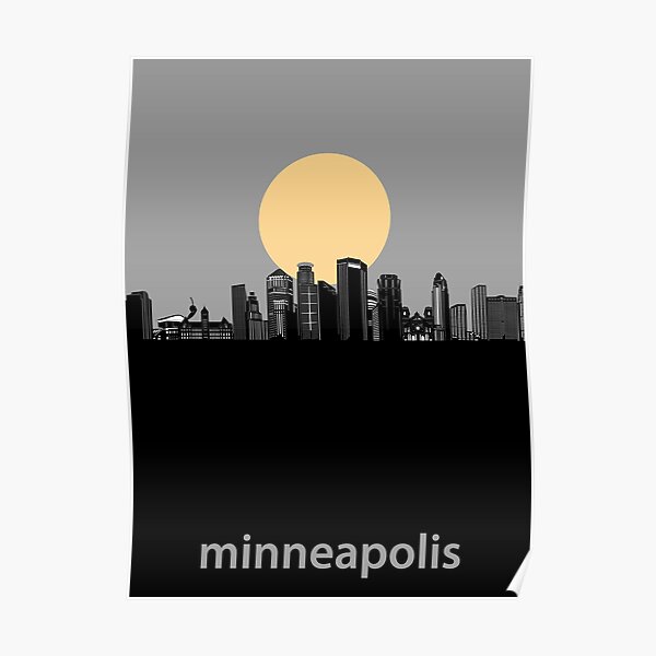 minneapolis skyline minimal Poster