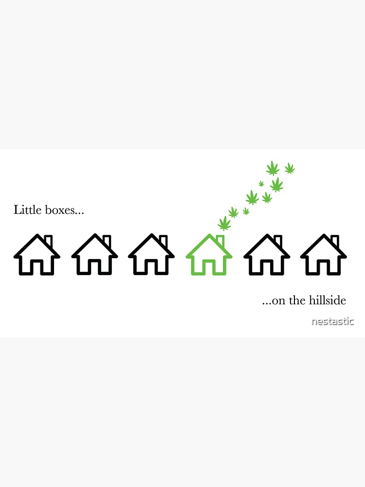 Thumbnail 3 of 3, Sticker, Weeds - Little boxes on the hillside designed and sold by nestastic.