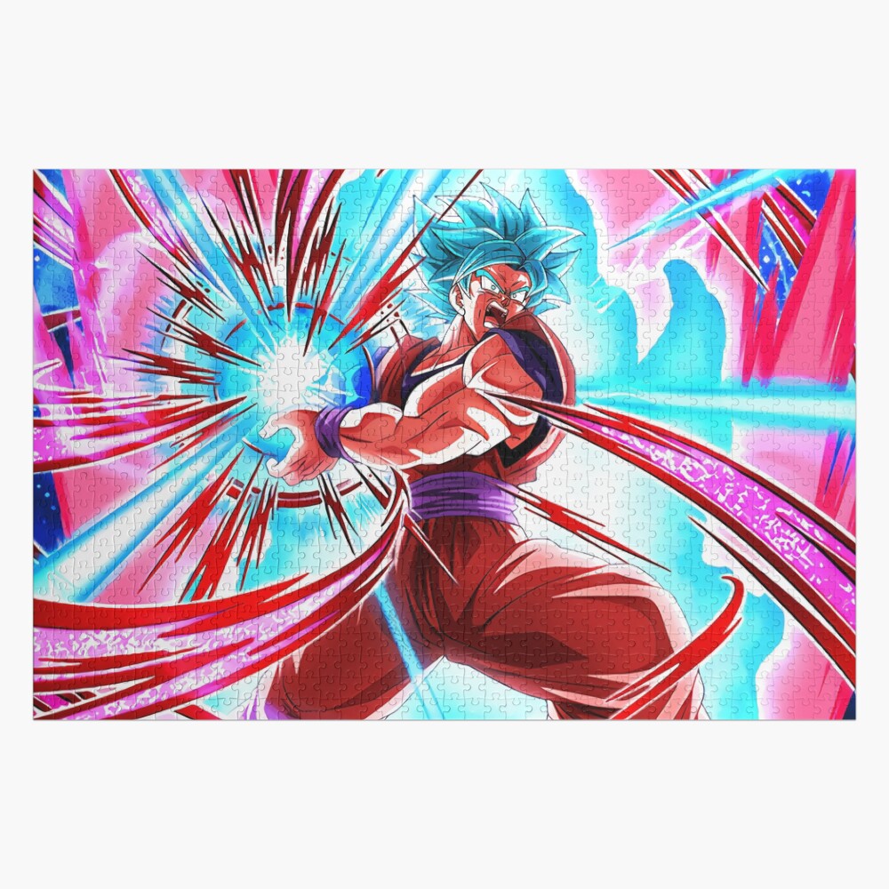 Goku Jubai Kaioken SS Blue Jigsaw Puzzle by AbdeeFactory