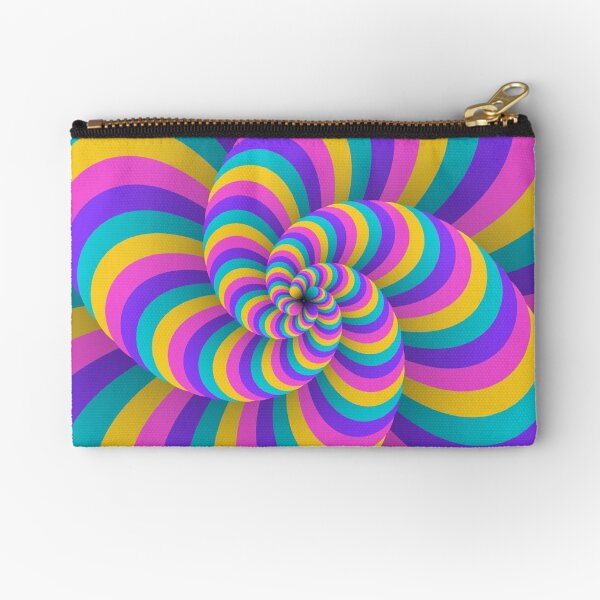 Lollipop Swirls Optical Illusion Best Cool Pastel Pink Art Zipper Pouch