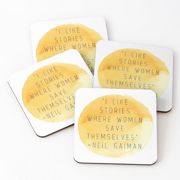 Item preview, "I like stories where women save themselves" | Quote by Neil Gaiman designed and sold by cattiktoks1718.