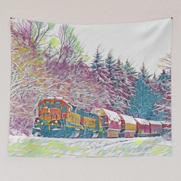 Item preview, GALATHI Locomotive Train during snow time - Trains designed and sold by Galathi Designs.