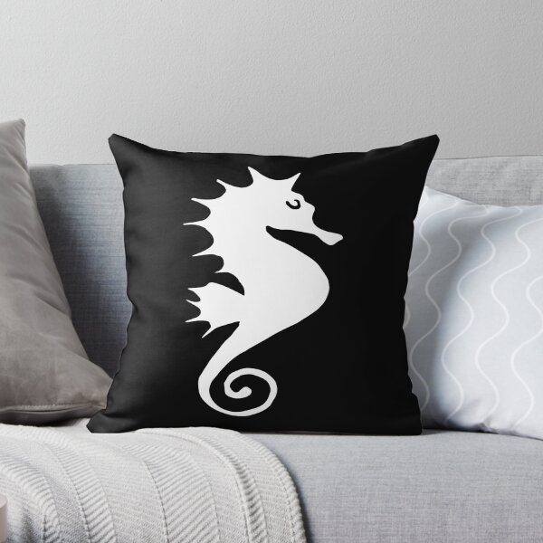 Beach Theme Seahorse Ocean Sea Fish Print Throw Pillow