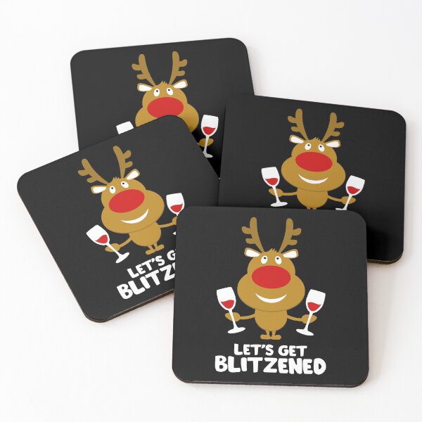 Item preview, Lets Get Blitzened Funny Drunk Reindeer designed and sold by juvajay.