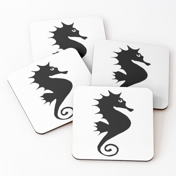 Item preview, Beach Theme Ocean Sea Fish Print Black N White Seahorse designed and sold by peachyline.