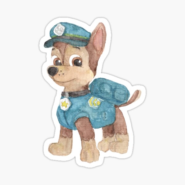 Item preview, Paw Patrol - Chase - Hand painted watercolor designed and sold by annafriendt.