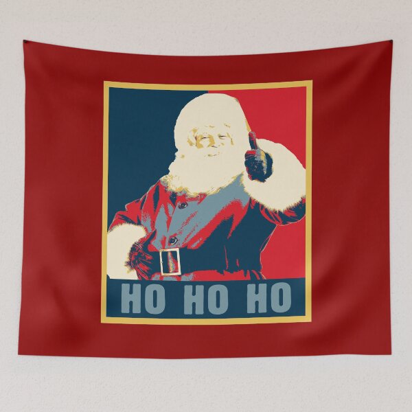 Item preview, Ho Ho Ho Merry Christmas - Funny Retro Vintage Pop Art Poster Design Santa Сlaus - The Best Merry Christmas Xmas New Year Gift for Costume Family Party or Office and Corporate Events - Ho 3 Gift Idea designed and sold by WG-Factory.