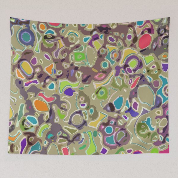 Item preview, Multicolor Organic Shapes on Chocolate Background designed and sold by AMGImpressions.