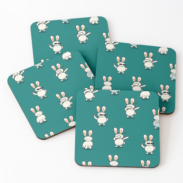 Item preview, Cute Rabbit Pattern in Turquoise designed and sold by Skeenazlan.