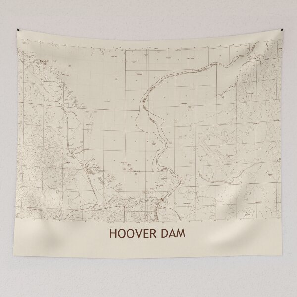Item preview, Hoover Dam Topographical Map Vintage designed and sold by PGHPhotoCo.