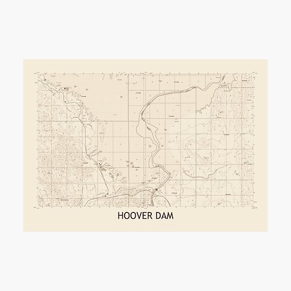 Historical Map of Las Vegas Nevada Still a Frontier Town Boulder Dam Wall Poster 