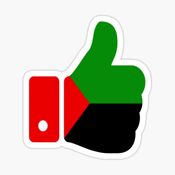 Aperçu de l'œuvre  Pouce levé couleur Drapeau de la Martinique rouge vert noir Like créée et vendue par West indian touch.