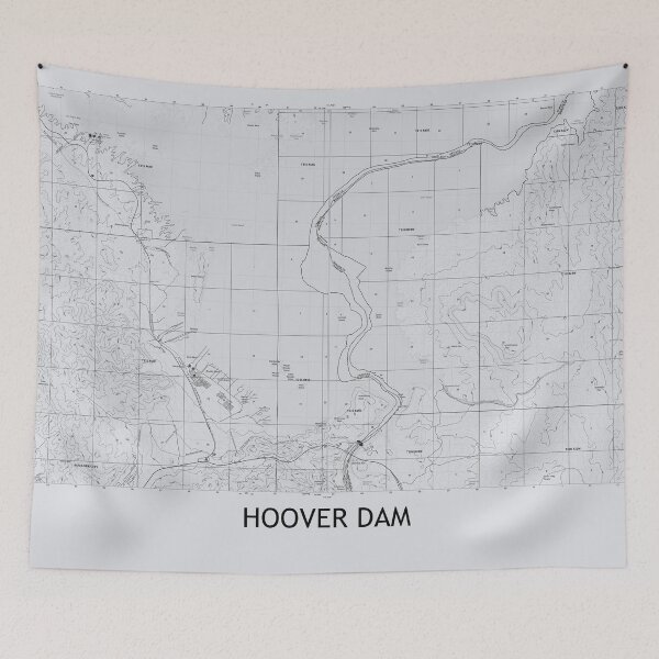 Item preview, Hoover Dam Topographical Map Grey designed and sold by PGHPhotoCo.