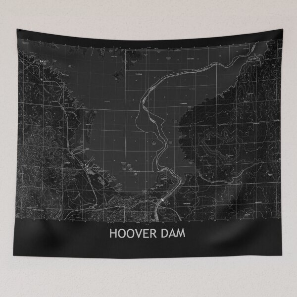 Item preview, Hoover Dam Topographical Map Black designed and sold by PGHPhotoCo.