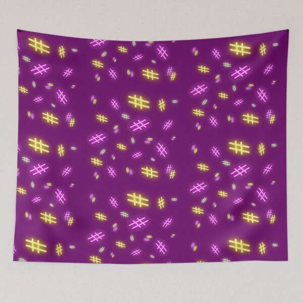 Item preview, Neon hashtags pattern designed and sold by FedoraDesign.