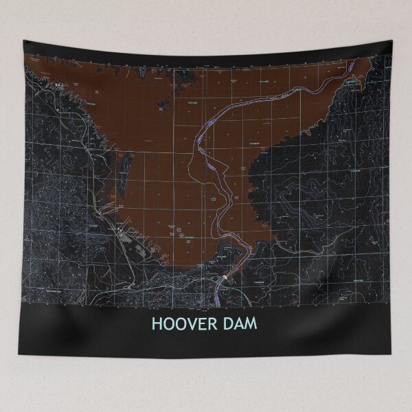 Item preview, Hoover Dam Topographical Map Dark designed and sold by PGHPhotoCo.