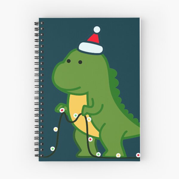 Item preview, Christmas Dinosaur Tree Rex Putting Up String Lights designed and sold by Kleon Seo.