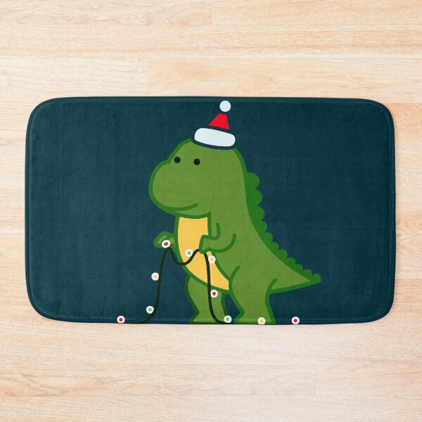 Item preview, Christmas Dinosaur Tree Rex Putting Up String Lights designed and sold by Kleon Seo.